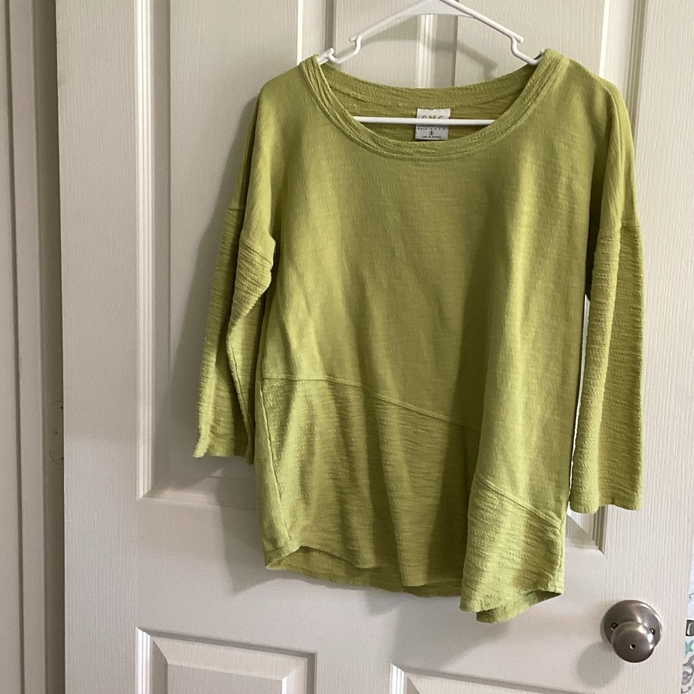 Casual Lime Green Long-Sleeve Tee